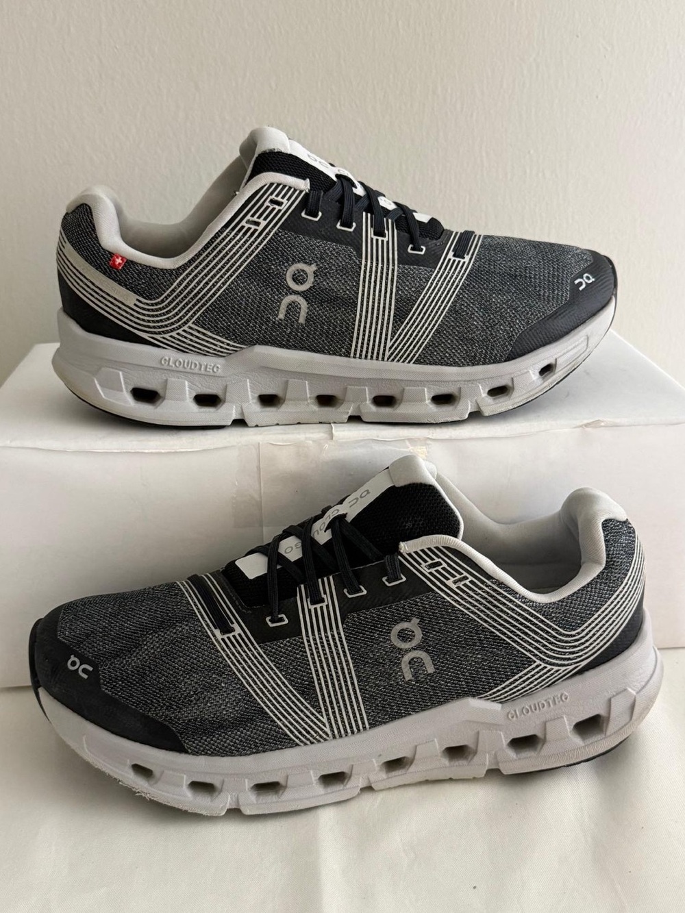 On Cloudgo Sneakers Black/Glacier, Mens Running Shoes-US 10